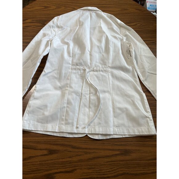 Cherokee UWG Nursing white long sleeved button front lab coat jacket size 12 - Picture 2 of 7